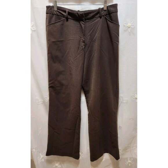 Worthington Pants - WORTHINGTON WOMENS 12 PETITE BROWN PANTS BUSINESS MODERN FIT WIDE LEG WORK SOLID